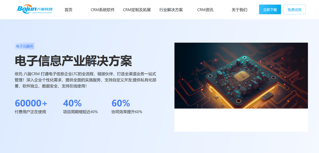 電子半導(dǎo)體CRM方案