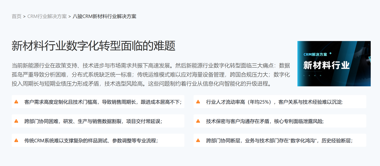 新材料技術(shù)企業(yè)CRM解決方案_好用產(chǎn)品推薦